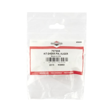 Briggs & Stratton Kit-Shear Pin, Auger 707555